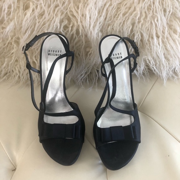 stuart weitzman black strappy heels